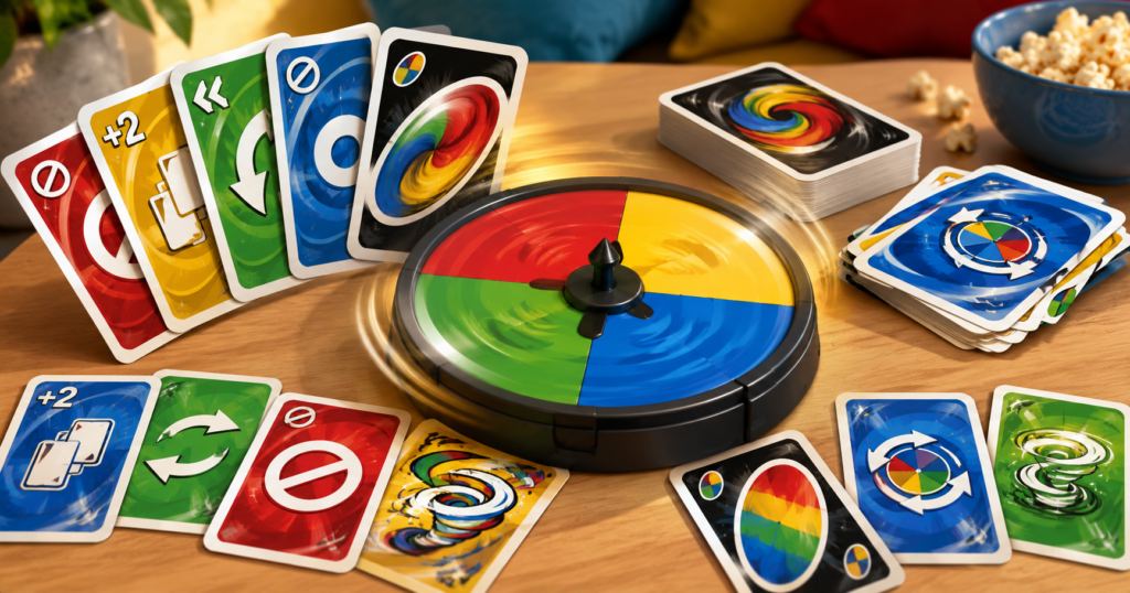 UNO Spin: regler, hjulet og spesialkortene