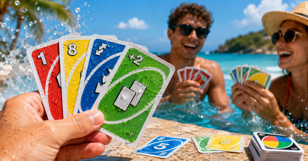 Uno Splash: vanntett Uno for stranda og bassenget