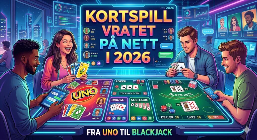 Kortspill på nett i 2026 Fra UNO til Blackjack 